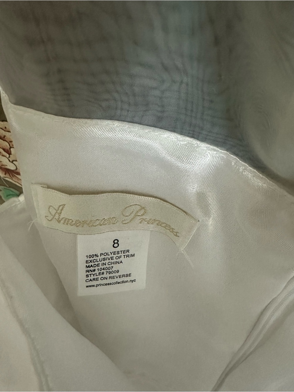 American Princess White Floral Lace Formal Dress with Sheer Yoke - Picture 3 of 4